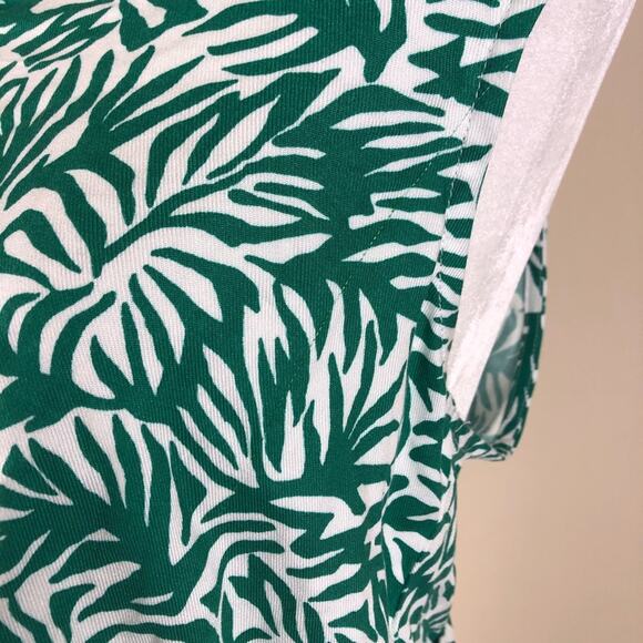 TOPSHOP Green White Palm Wrap Top Crop Tie Size 8 NWOT Tropical Vacation - Picture 5 of 7